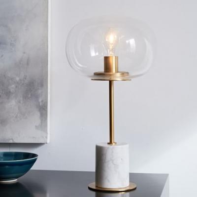 Balloon Glass Table Lamp - White Marble west elm
