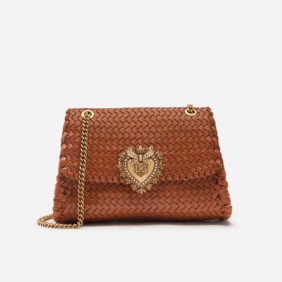 Dolce&Gabbana - LARGE DEVOTION SHOULDER BAG IN BRAIDED NAPPA LEATHER