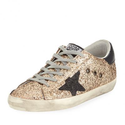 Golden Goose Superstar Glitter Fabric Low-Top Sneakers