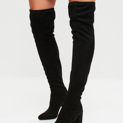 Black Faux Suede Over The Knee Boots Missguided