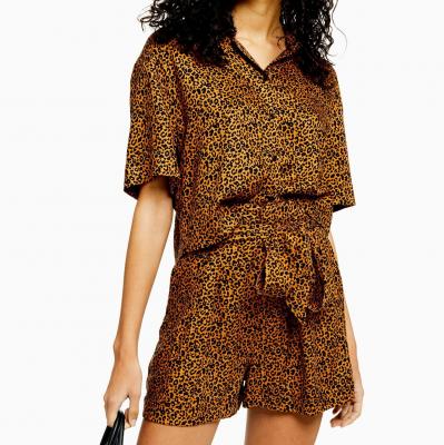 CAIRO Leopard Print Shirt and Shorts Co-Ord Topshop
