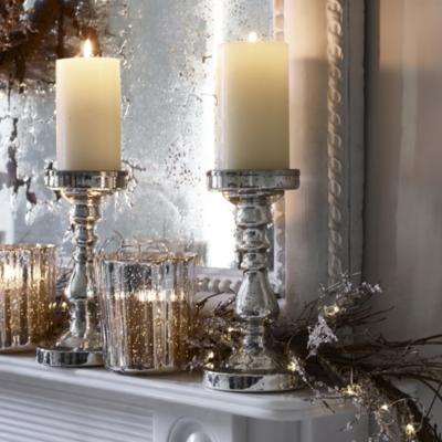 Mercury Pillar Candle Holder - The White Company UK