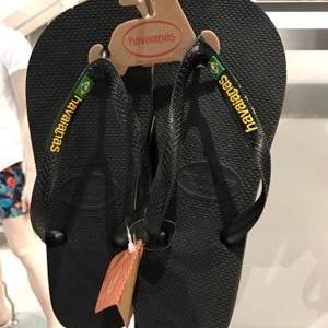 Havaianas Brazil Logo Flip Flops - Black (43/44)