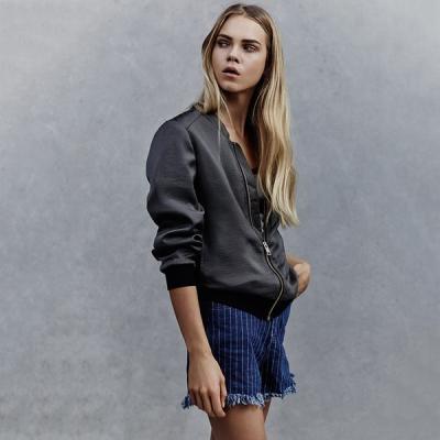 NEW LOOK Khaki Sateen Bomber Jacket for women