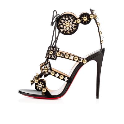 Kaleikita 100 Version Black Leather - Women Shoes - Christian Louboutin