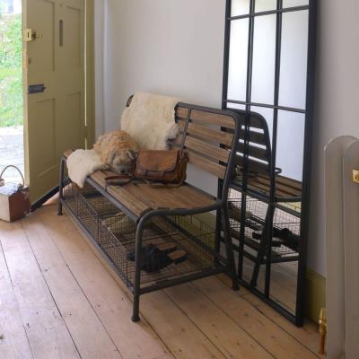 Wooden Bench with Baskets Graham & Green