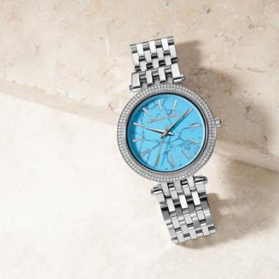 MICHAEL KORS Darci Pavé Silver-Tone Watch