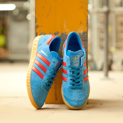 Adidas blue hamburg mens trainers