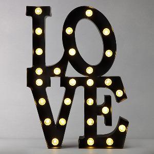 John Lewis LED Love Lit Sign, Black