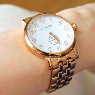 Greenwich Womens Rose Gold Plate Bracelet Watch - Links of London