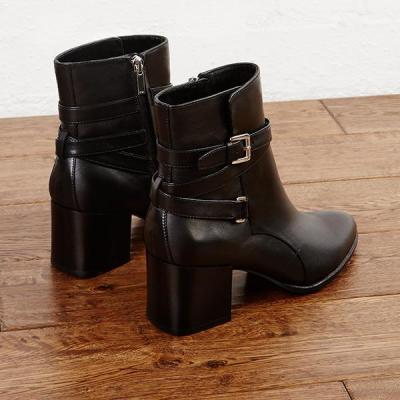 Karen Millen BLOCK-HEEL LEATHER CHELSEA BOOT