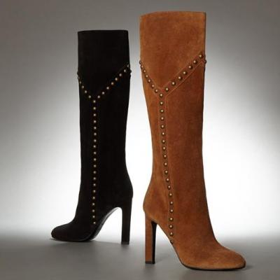 Saint Laurent Grace Studded Suede Boots