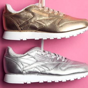 Reebok womens gold classic leather spirit trainers