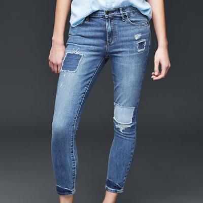 AUTHENTIC 1969 patchwork true skinny ankle jeans | Gap