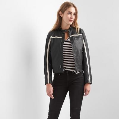 Leather biker jacket Gap