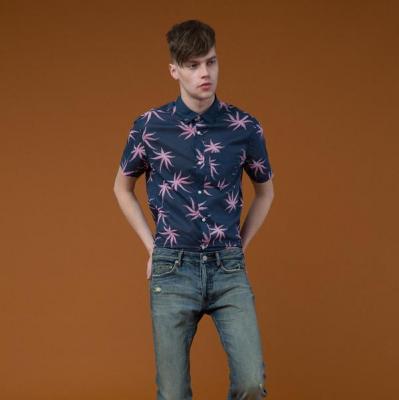 Marc Jacobs PALM PRINT SHORT SLEEVE BUTTON-DOWN