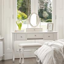 Laura Ashley Rosalind Dove Grey Dressing Table Mirror & Stool Set