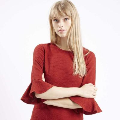 TopShop Textured Bell Sleeve Dress