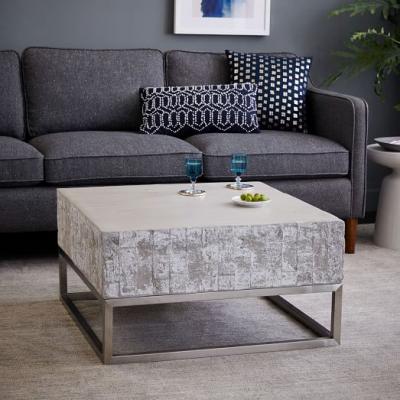 Concrete + Chrome Coffee Table west elm