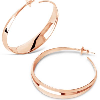 DINNY HALL LARGE ROSE GOLD-PLATED LOTUS HOOPS