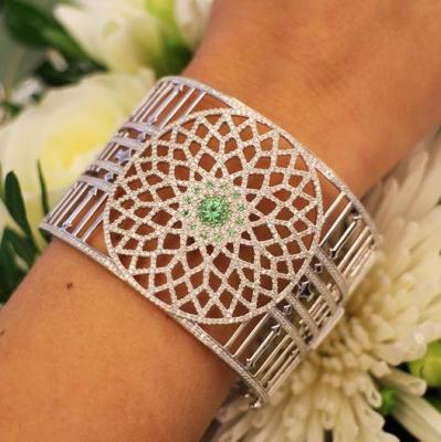 Links of London 18ct White Gold, Diamond & Tsvorite Cuff