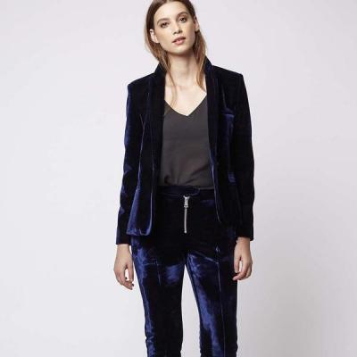 TopShop Premium Velvet Tuxe Jacket