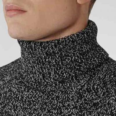 Reiss ZUCKERMAN CONTRAST ROLLNECK JUMPER  BLACK