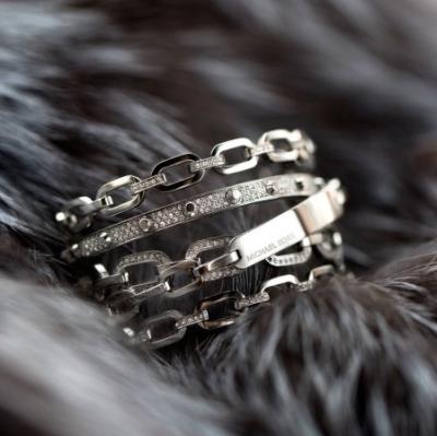 MICHAEL KORS  Pavé Silver-Tone Chain-Link Cuff