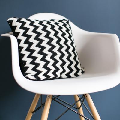 Monochrome Chevron Knitted Cushion
