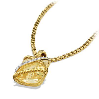 Cable Wrap Pendant with Diamonds in 18K Gold