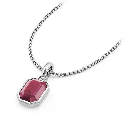 Cable Collectibles Emerald Cut Amulet with Indian Ruby