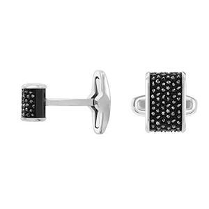 Swarovski Men's Cufflinks Stainless Steel Crystal Black – 5114440 Capture