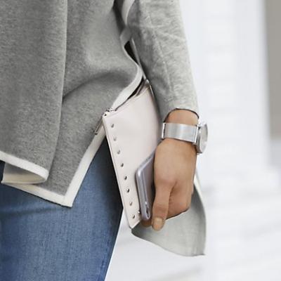 Medium Studded Pouch - Powder