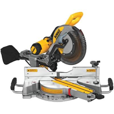 DEWALT 15 Amp Corded 12 in. Double Bevel Sliding Compound Miter Saw, Blade Wrench & Material Clamp-DWS779