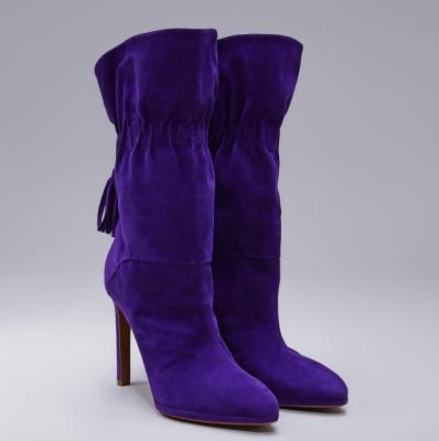Suede ankle boots - purple - Roberto Cavalli