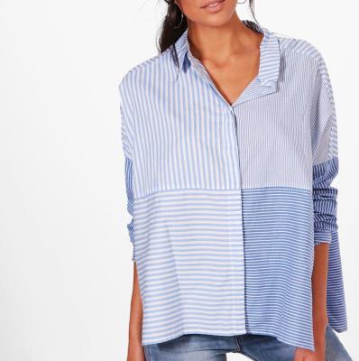 Ellie Spliced Stripe Oversized Shirt Boohoo