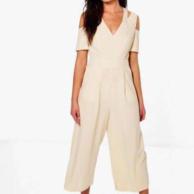 Emily Off The Shoulder Culotte Jumpsuit Boohoo