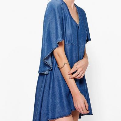 Erin Cape Style Denim Dress Boohoo