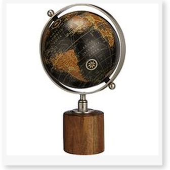  John Lewis Globe on Wooden Stand Black