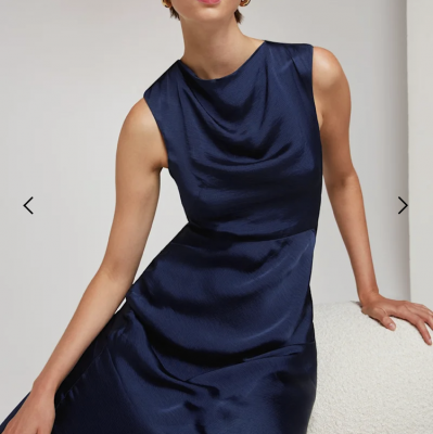 Cowl Neck Satin Maxi Dress