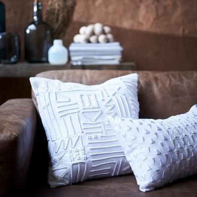 Embroidered Matte + Shine Triangles Pillow Cover west elm