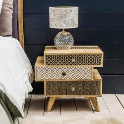 Emmeline 3 Drawer Bedside table