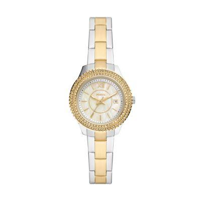 Stella Three-Hand Date Two-Tone Stainless Steel Watch - ES5138 - Fossil