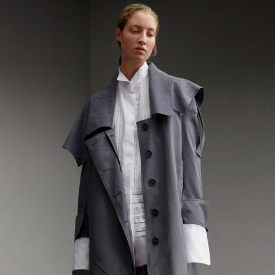 Burberry TROPICAL GABARDINE ASYMMETRIC TRENCH COAT WITH EXAGGERATED DETAILS