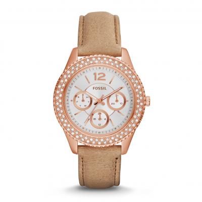 Fossil Stella Multifunction Leather Watch – Light Brown 