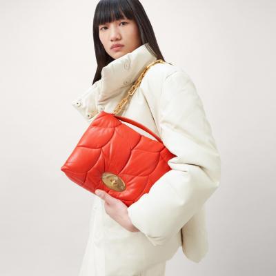 Softie Coral Orange Pillow Nappa Women Mulberry