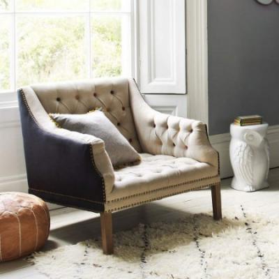 Bath Button Back Armchair with Coloured Buttons - Graham & Green