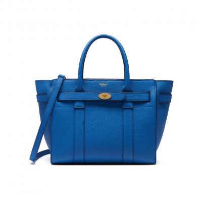 Small Zipped Bayswater in Porcelain Blue Small Classic Grain Women Mulberry