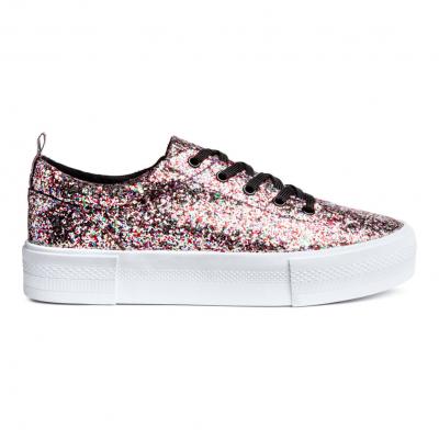 Platform Sneakers Pink/sequins Women H&M US