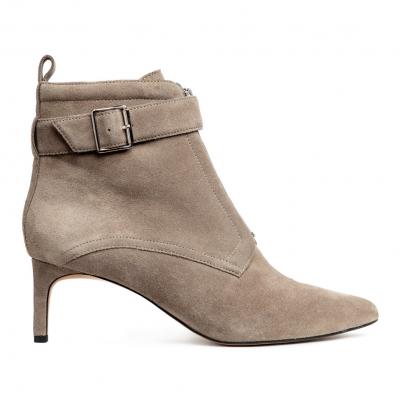 Suede Kitten-heel Boots Taupe Women H&M US